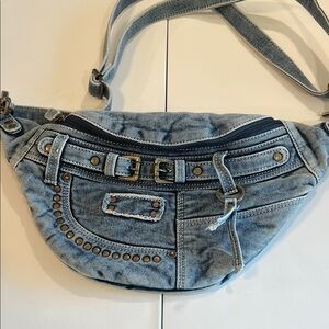 Myra Bag - Denim Studded Women's Crossbody Bag